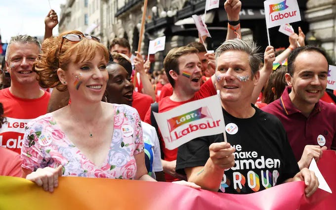 Sir Keir Starmer at the London Pride march in 2022