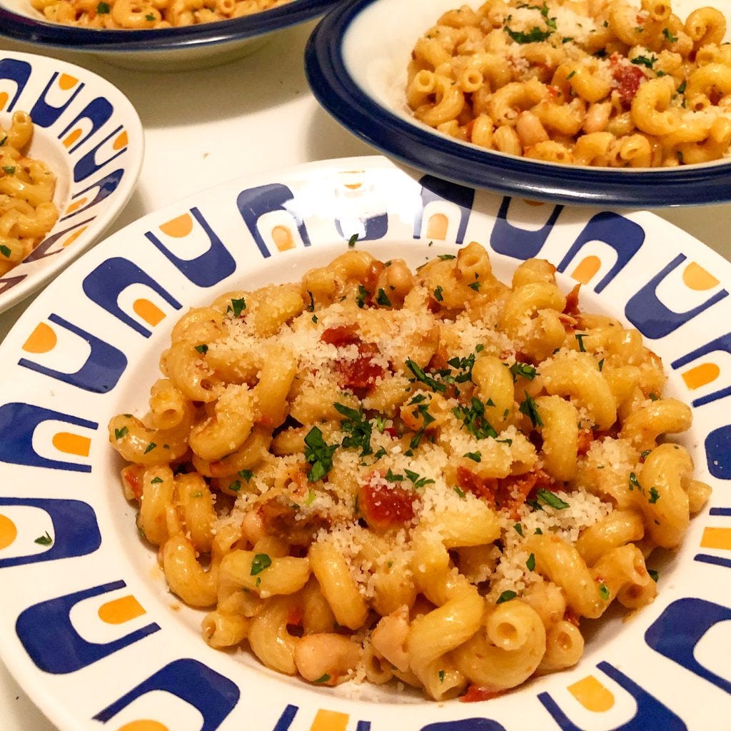 cavatappi with sun-dried tomatoes