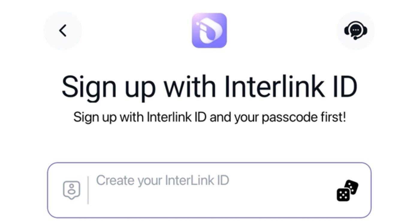 Create your User ID (No phone-number. Tap the dice.)
