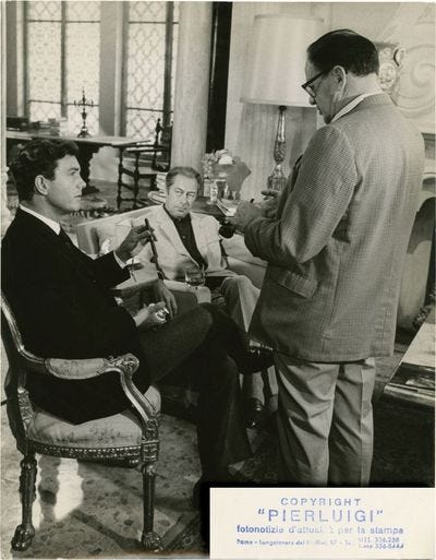 The Honey Pot (Original double weight photograph of Joseph L. Mankiewicz,  Cliff Robertson, and Rex Harrison from the set of the 1967 film) by  Mankiewicz Joseph L. (director); Frederick Knott (play); Thomas