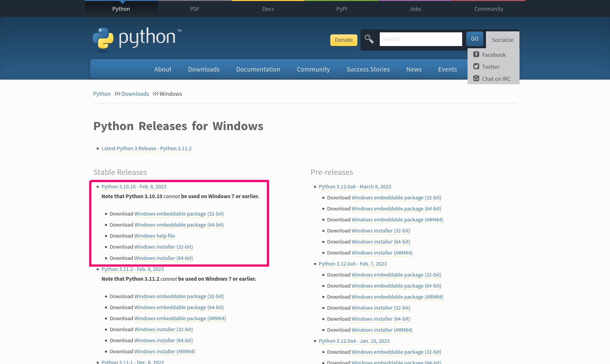 Released Note Python Versions Installing and running Python: the bare minimum you can get away with