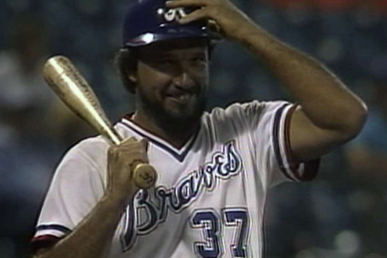 Rick Camp at the bat. Rick Camp at the bat.