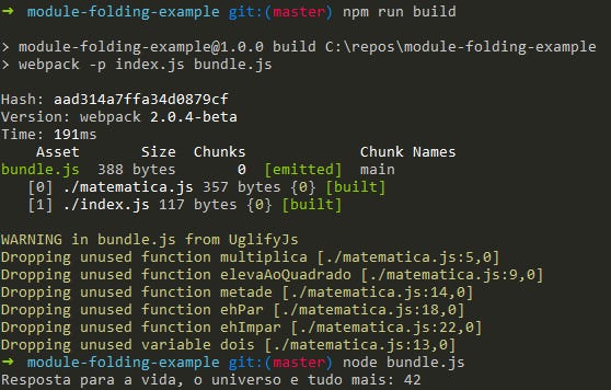 Exemplo de module folding com Webpack Exemplo de module folding com Webpack