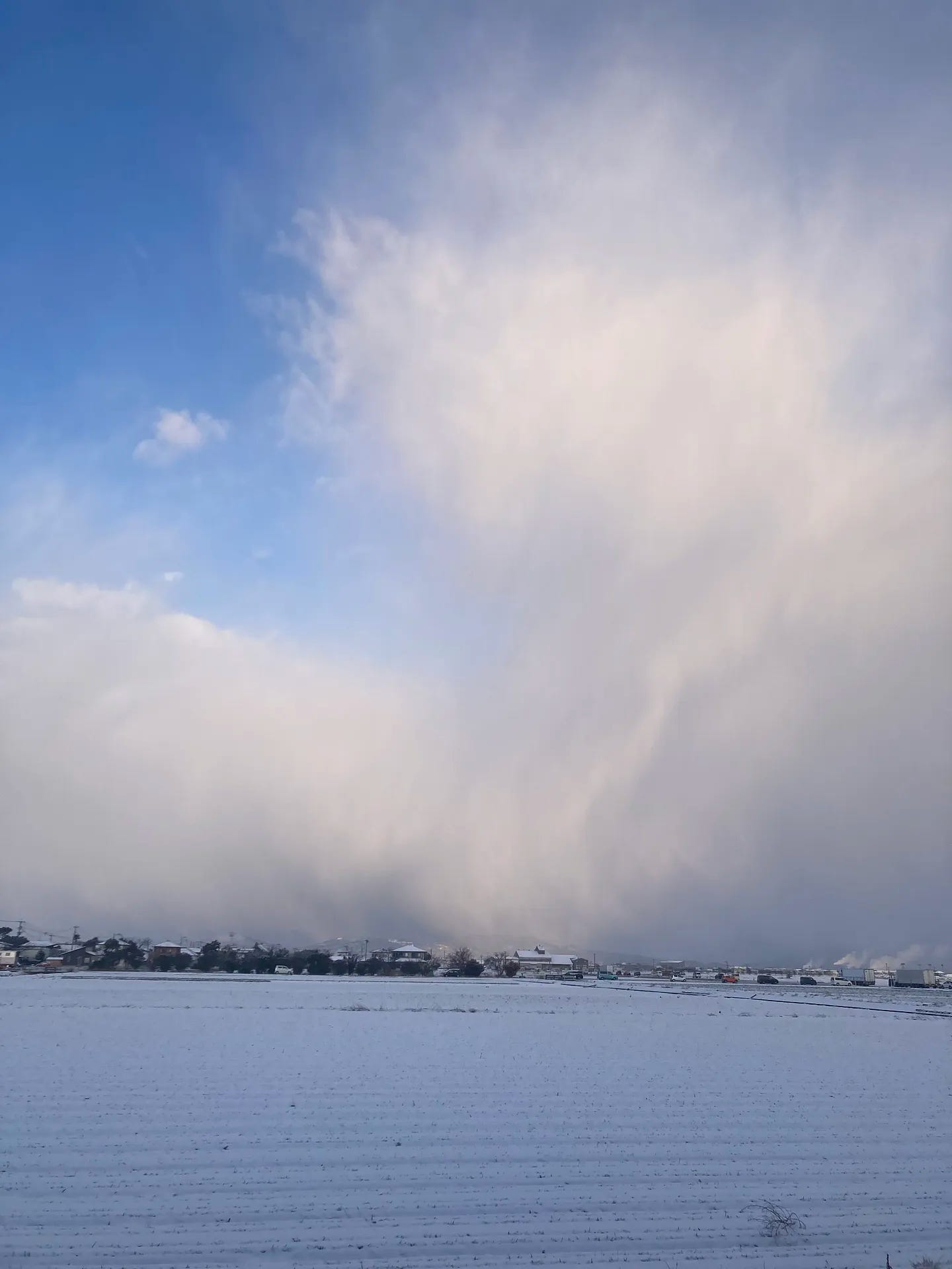 積雪の佐賀平野の写真