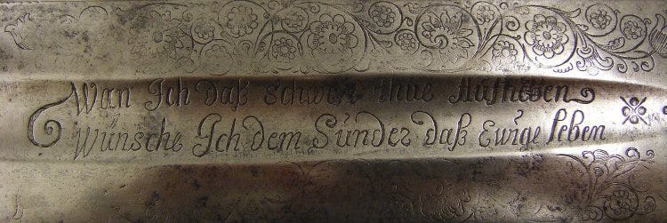 EXECUTIONER SWORD WITH INSCRIPTION: “When I raise this sword, so I wish  that this poor sinner will receive eternal life.” ... – @petermorwood on  Tumblr