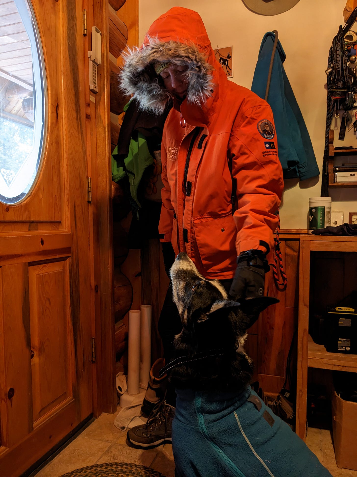 Suited up for a cold walk