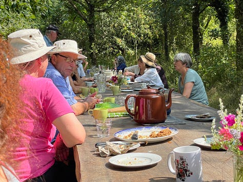 a tea party on the great oak table with Elizabeth-Jane Baldry