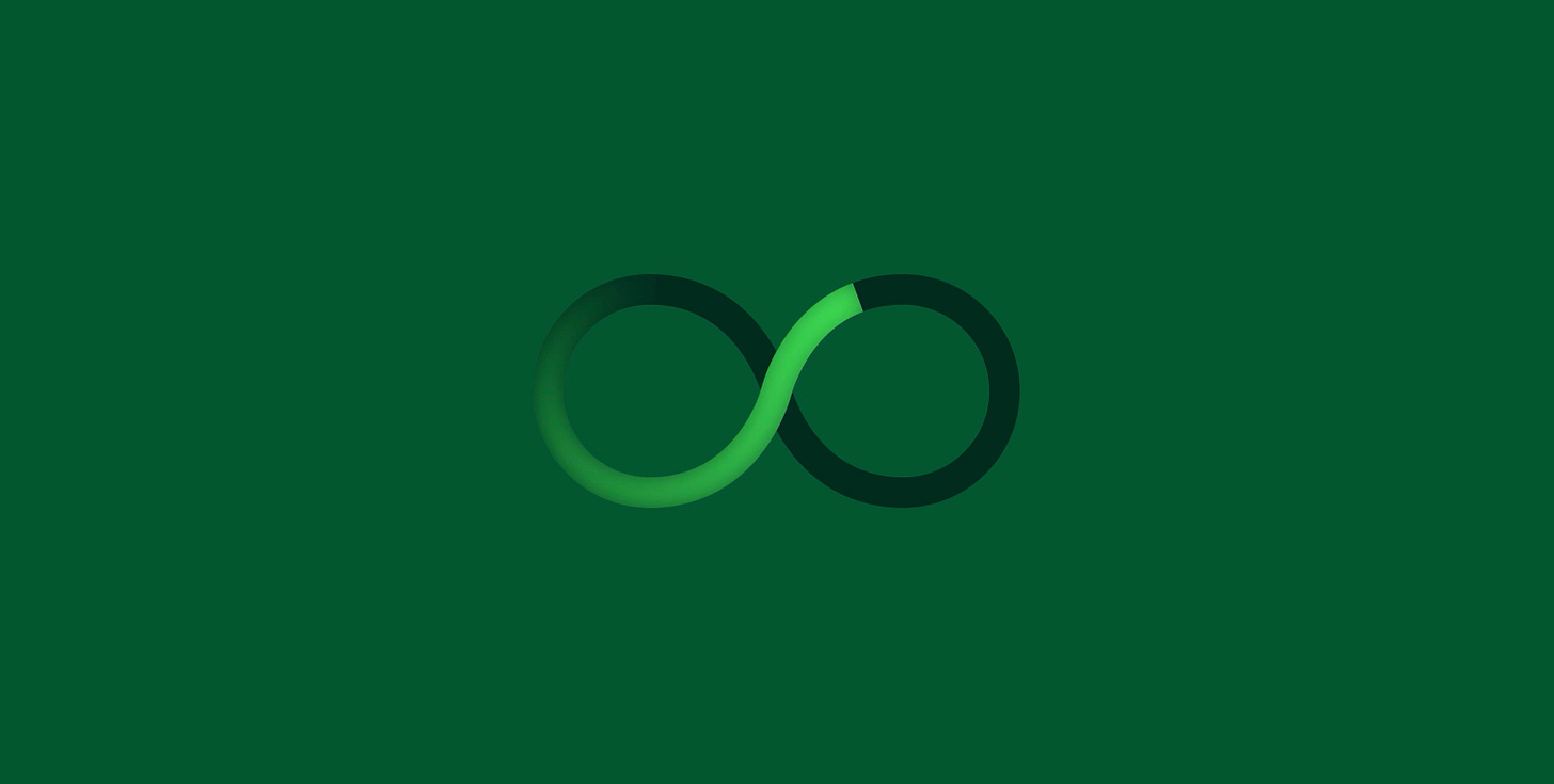 illustration of an infinite loop on a green background