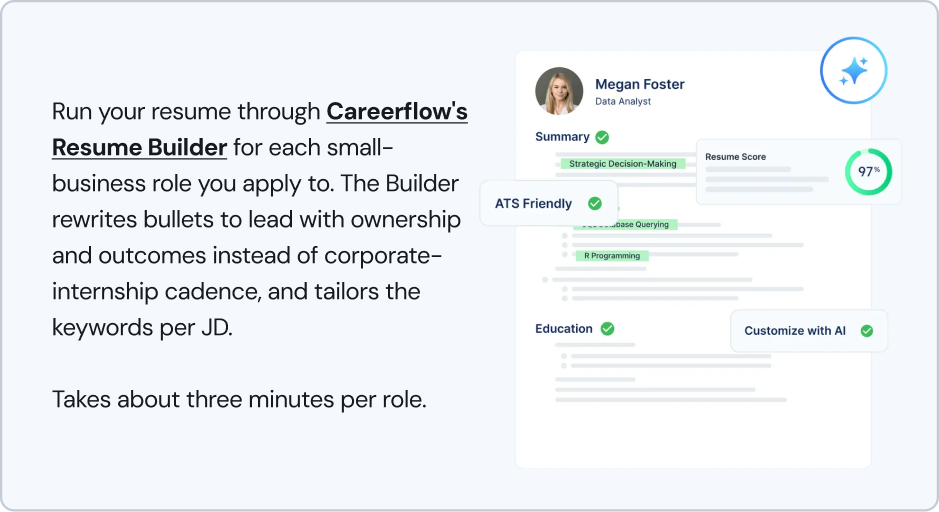 Resume tailored to a specific job description