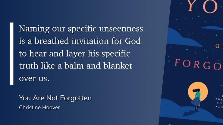 quote from You Are Not Forgotten by Christine HOover