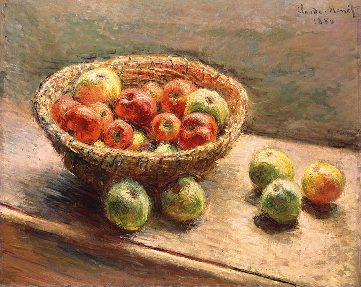 Bowl of Apples, by Claude Monet (1880)