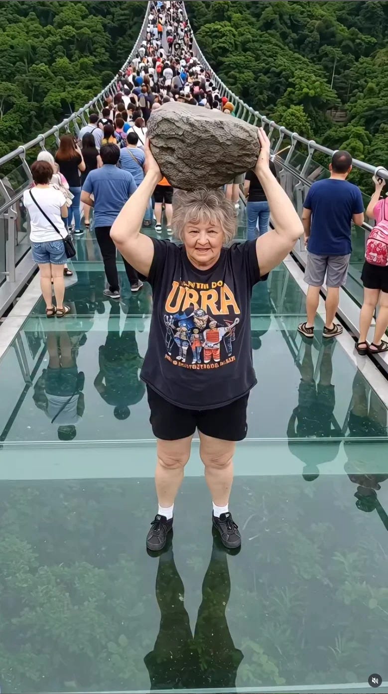 Fact Check: AI Video Shows Glass Bridge Collapsing After Woman Falls And  Drops Rock On It -- Created For Entertainment Purposes