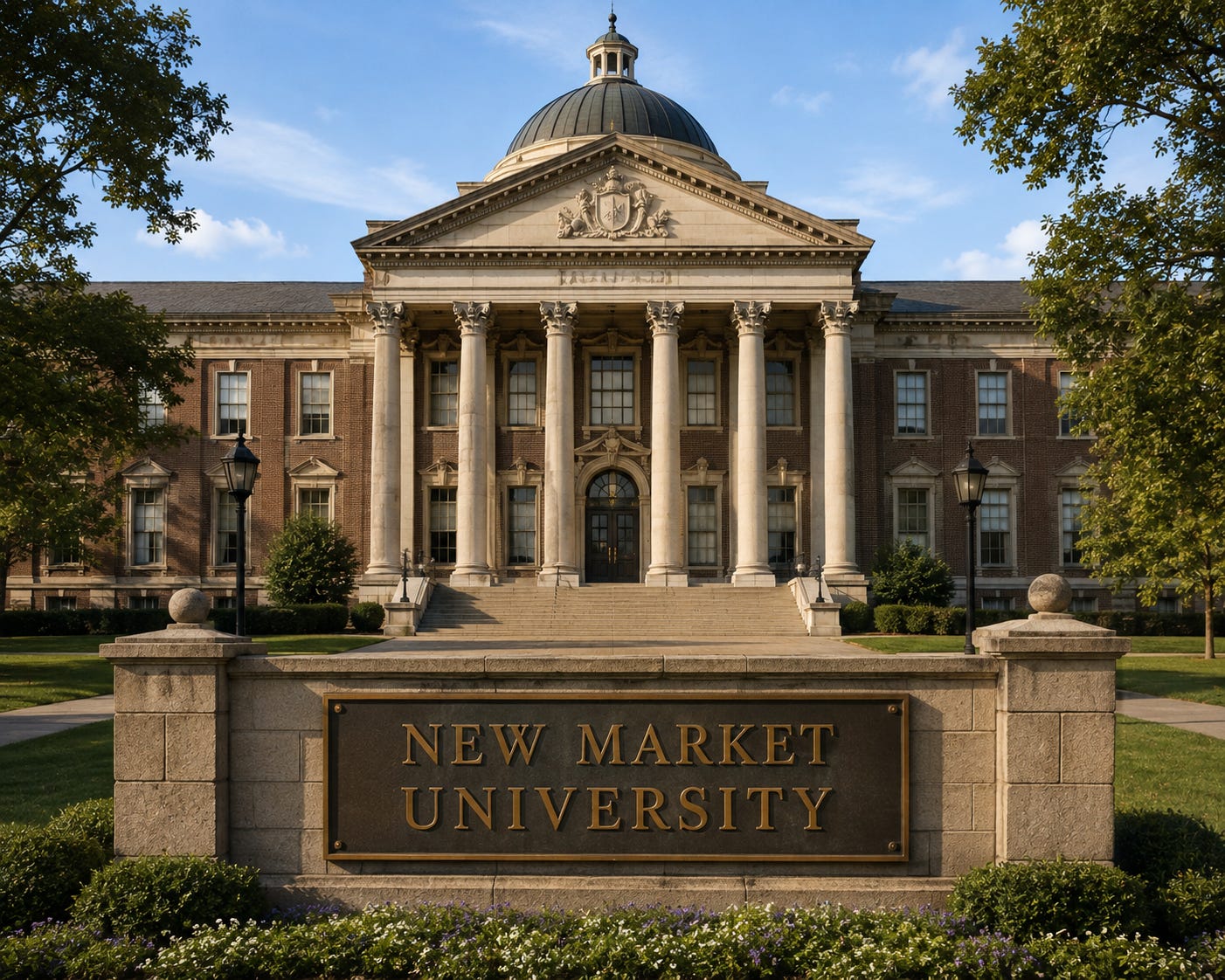 New Market University building, visualizing the cost and time startups face when educating buyers about a new market category.