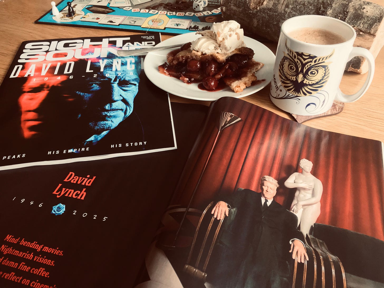 Cherry pie and a selection of magazine tributes to the late, great David Lynch