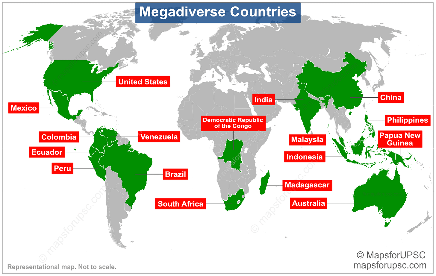 17 Megadiverse Countries: List, Criteria, Key Features & Map