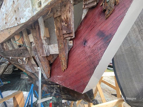 Ancient boatbuilding skills at work reconstructing the 90 year old STEADFAST