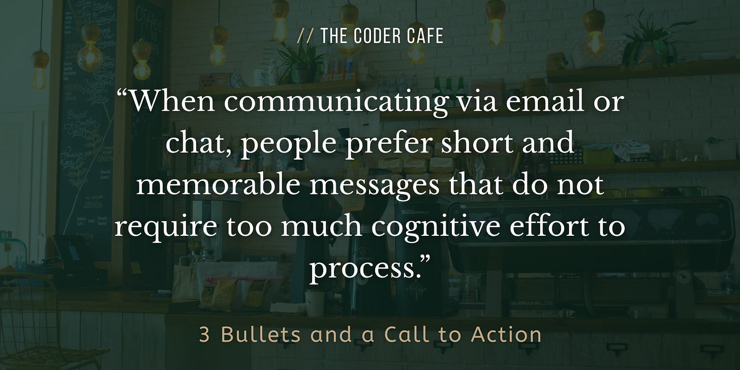 3 Bullets and a Call to Action.