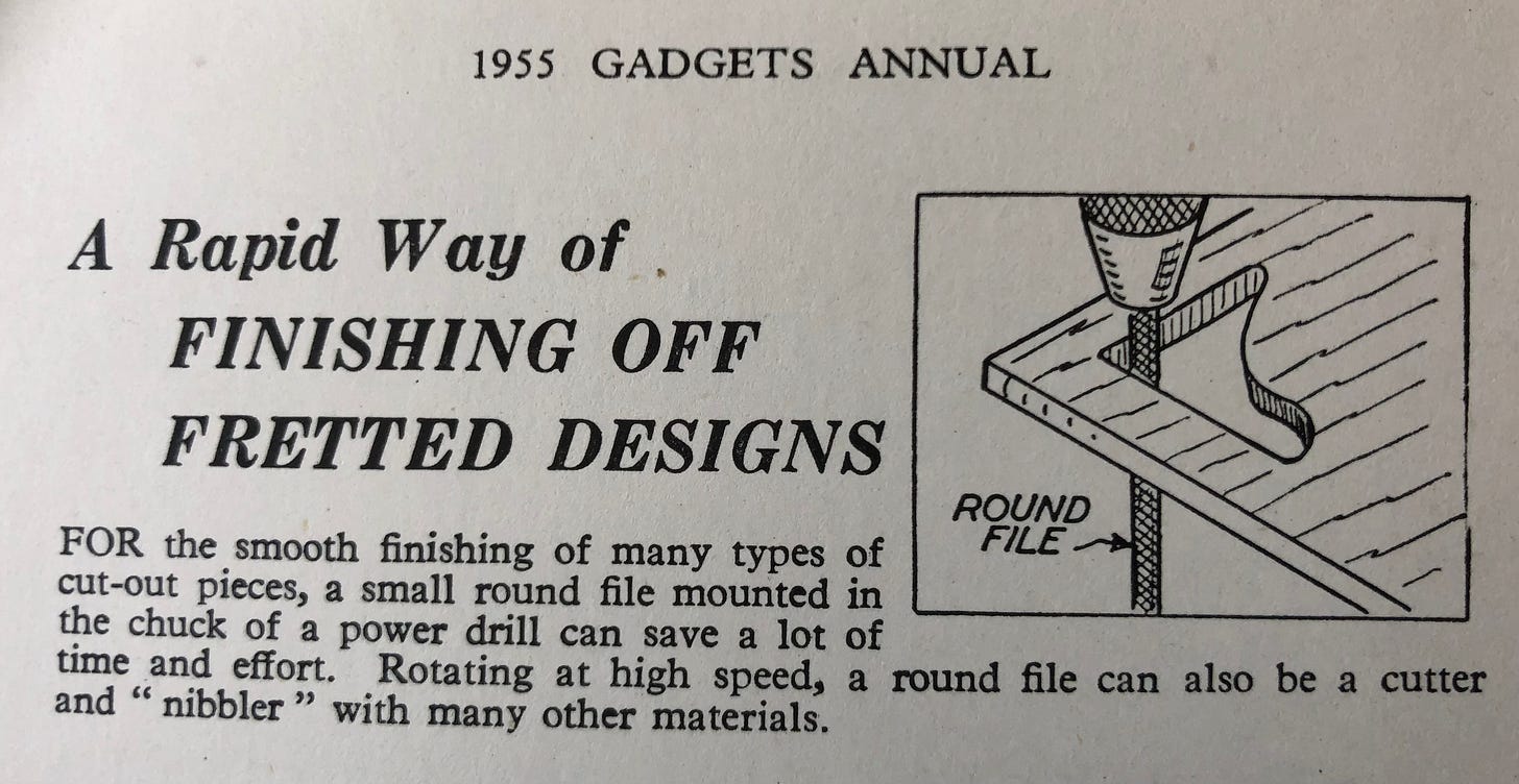 A rapid way of finishing off fretted designs