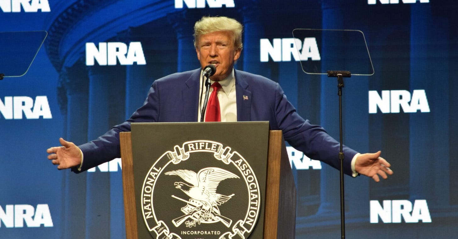 Donald Trump talks gun rights — but not his criminal charges — at NRA  convention • New Jersey Monitor
