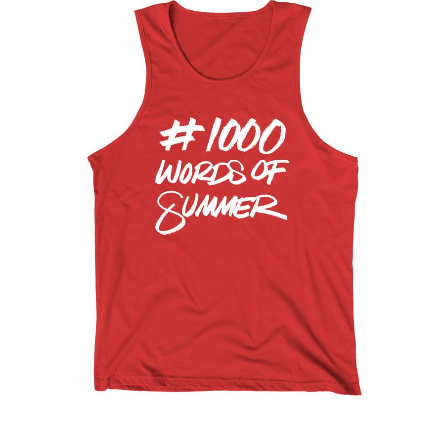 #1000wordsofsummer, a Red Premium Unisex Tank