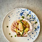 Scallops, leeks and sorrel sauce