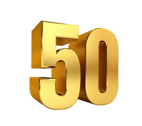 fifty, 3d golden number 50, anniversary, birthday, price 8489873 PNG