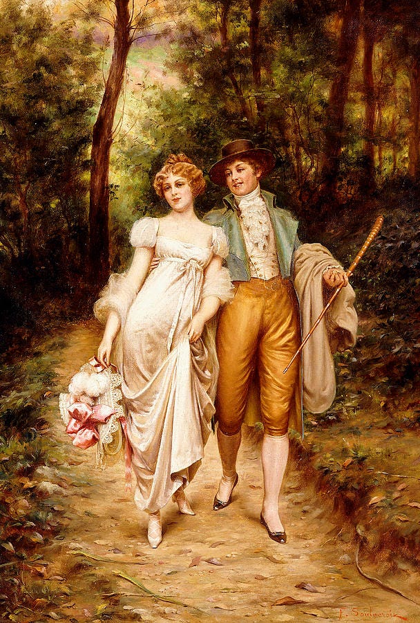 Courtship Painting by Joseph Frederic Charles Soulacroix Courtship Painting by Joseph Frederic Charles Soulacroix