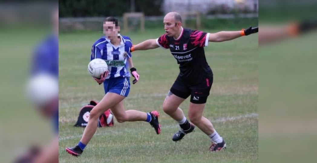 May be an image of 2 people, people playing American football and grass