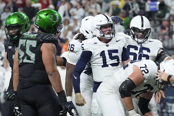 Oregon, Penn State amass 55 points to set Big Ten title game 1st-half  scoring record | AP News