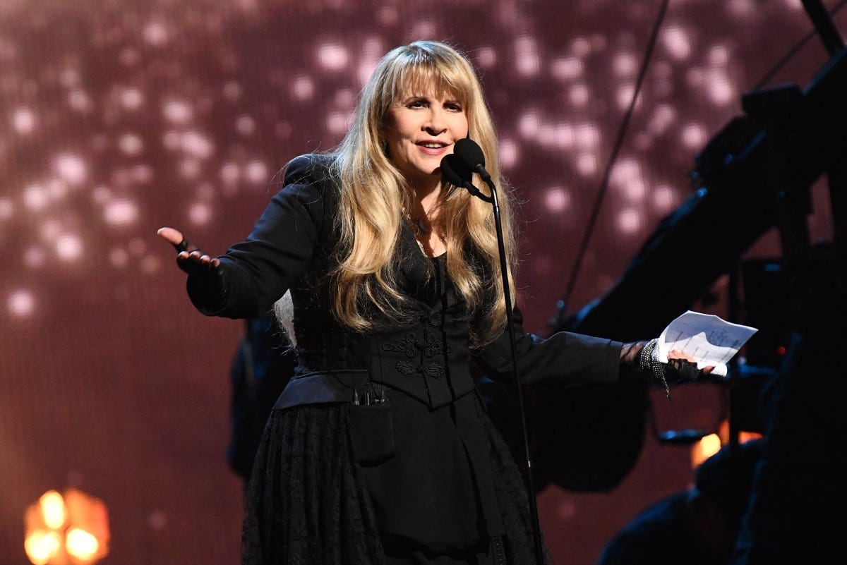 Stevie Nicks accepting second induction into Rock and Roll Hall of Fame 2019. Stevie Nicks accepting second induction into Rock and Roll Hall of Fame 2019.