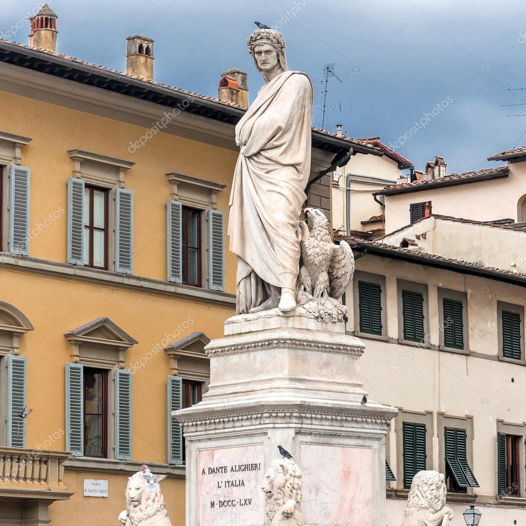Statue of Dante Alighieri in Florence, Italy — Stock Photo © eddygaleotti  #68408929