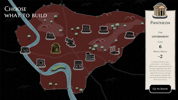 Game screens from Rome City Of Cards