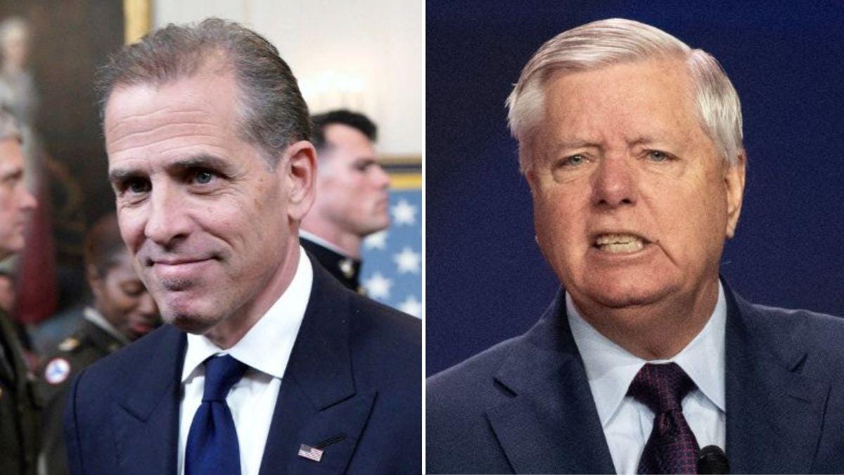 split image of Hunter Biden and Lindsey Graham split image of Hunter Biden and Lindsey Graham