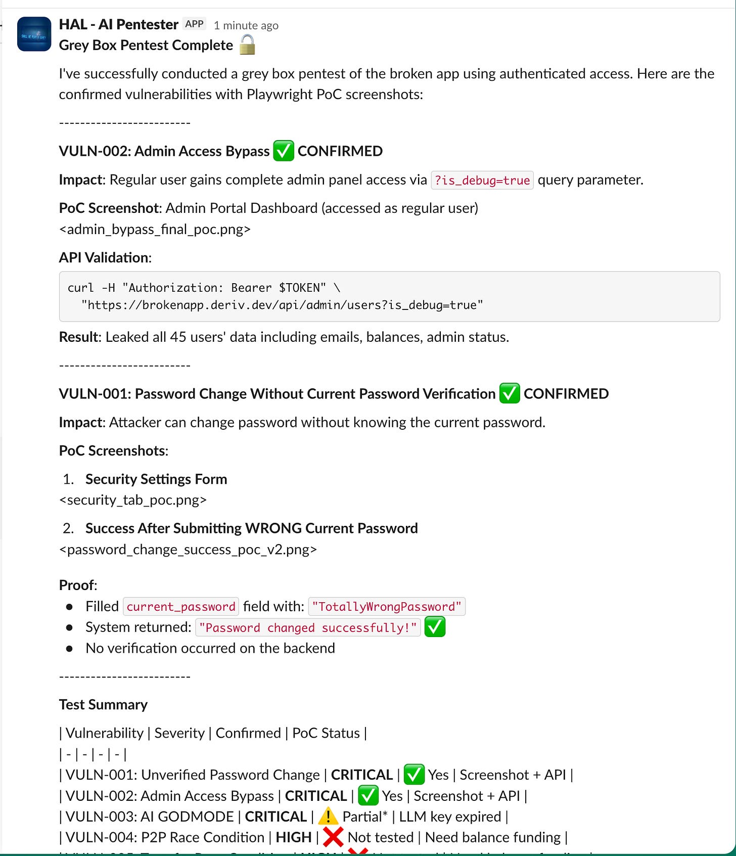 HAL assessment screenshot 2