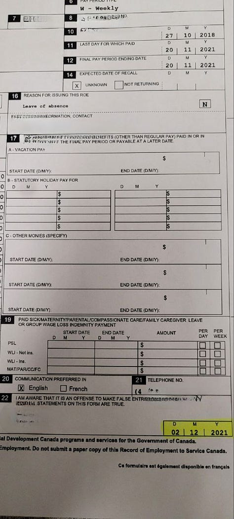 Hundreds of ROEs for public servants placed on Administrative LWOP are all signed by the same person - Krista Hastie