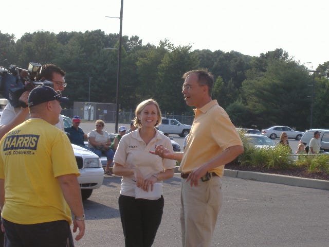 Prior to an interview, Congressional candidate Andy Harris engages in some joviality with the FOX 21 reporter and crew. Prior to an interview, Congressional candidate Andy Harris engages in some joviality with the FOX 21 reporter and crew.