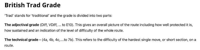 Defining the British Trad Grade system.  © Rockfax