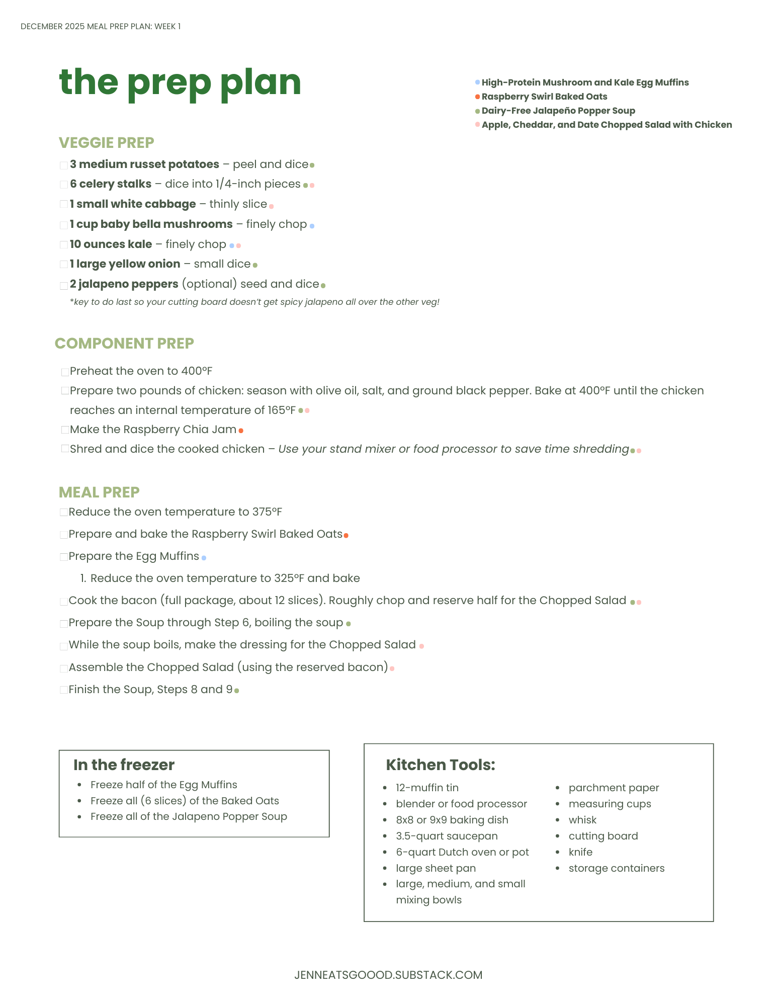 The Prep Plan.pdf december 2025 meal prep plan - by Jenn Lueke