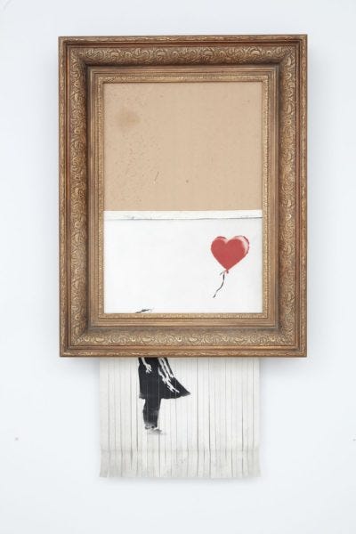 Banksy's "Love Is In The Bin" Self-Shredding Art