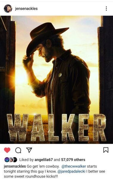 Jensen Ackles support message for Jared Padalecki Walker show Jensen Ackles support message for Jared Padalecki Walker show