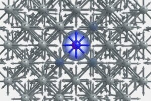 AI generated image of a lone spinon in quantum magnetism