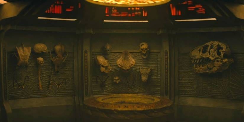 The trophy room on Dek's ship in 'Predator: Badlands' (2025) | Nostalgia Nation The trophy room on Dek's ship in 'Predator: Badlands' (2025) | Nostalgia Nation