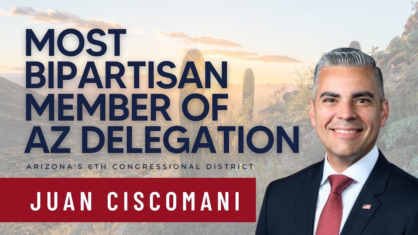 Congressman Juan Ciscomani on X: "I'm so proud to have been ranked as the  most bipartisan member from Arizona in the U.S. House by the Lugar Center.  From the very beginning, my