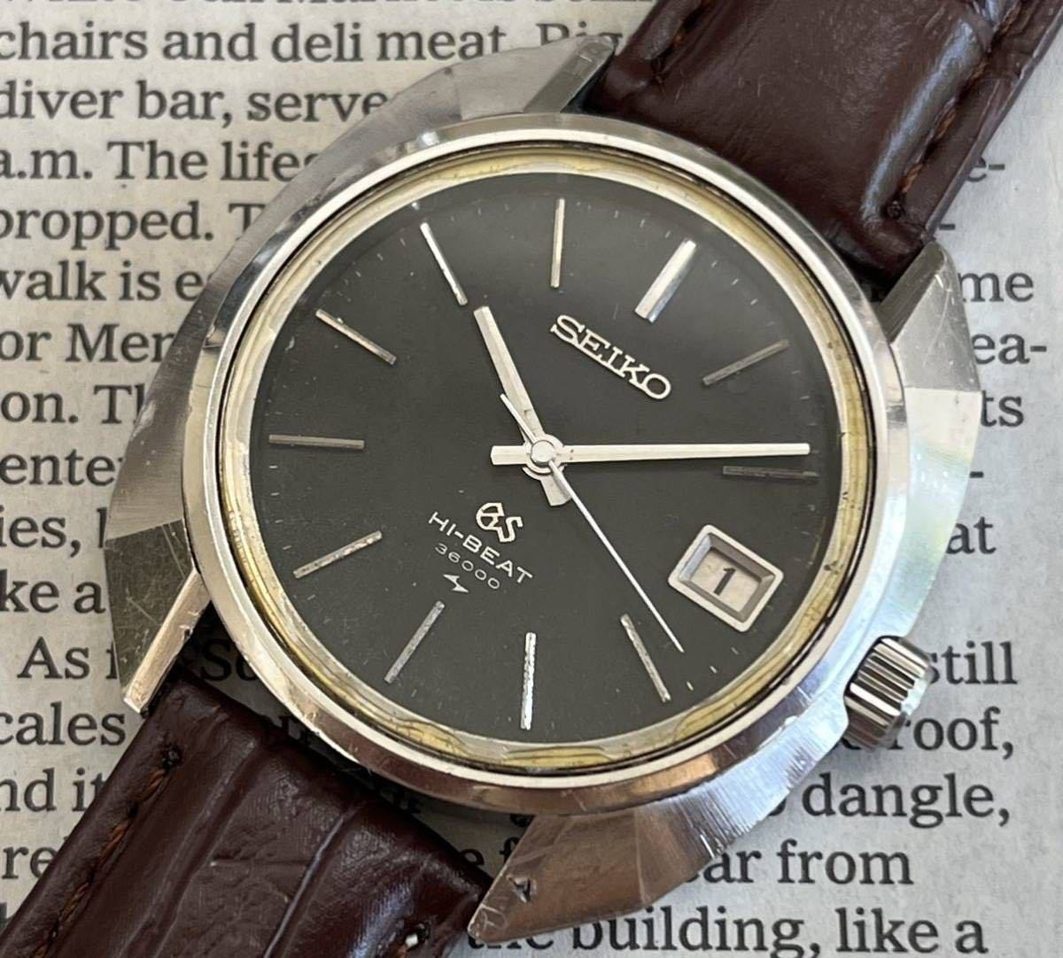 [Rare turtle shell type case] Seiko SEIKO Grand Seiko 4522-7000 Black Dial 45GS Automatic Winding