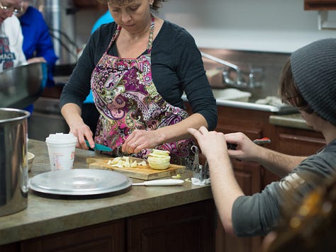 Preparing apples pies