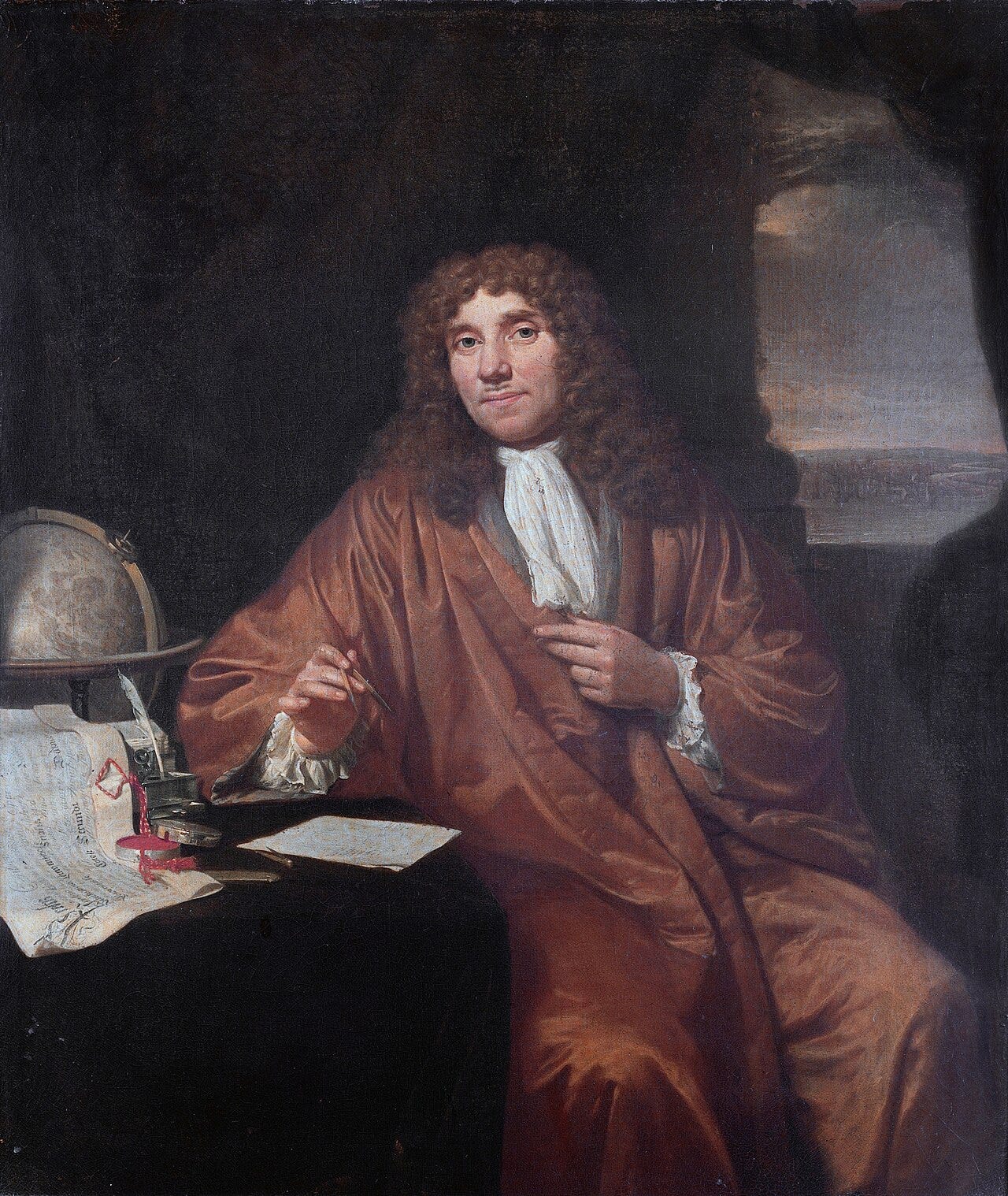 Jan Verkolje portrait of Antonie van Leeuwenhoek Jan Verkolje portrait of Antonie van Leeuwenhoek