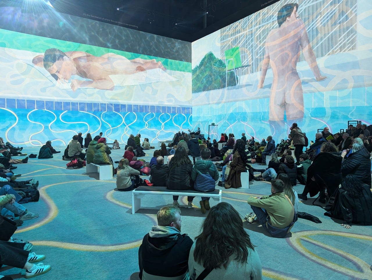 Crowds at David Hockney exhibition