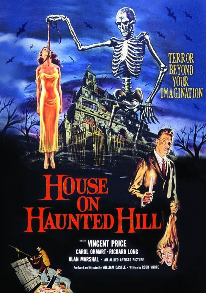 House On Haunted Hill [DVD]: Amazon.co.uk: Vincent Price, Carolyn Craig,  Richard Long, Elisha Cook Jr, Carol Ohmart, Alan Marshal, Julie Mitchum,  Leona Anderson, Howard Hoffman, William Castle, Vincent Price, Carolyn  Craig, William