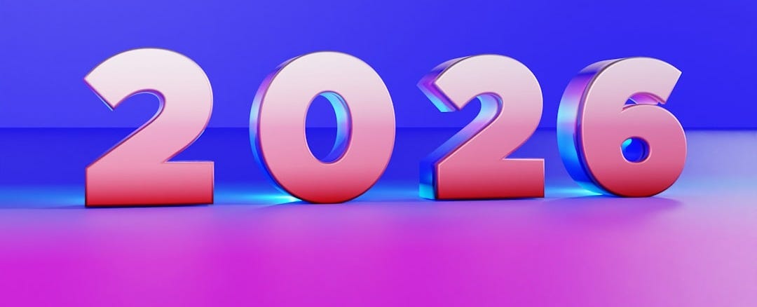 The year 2026 in metallic numbers.