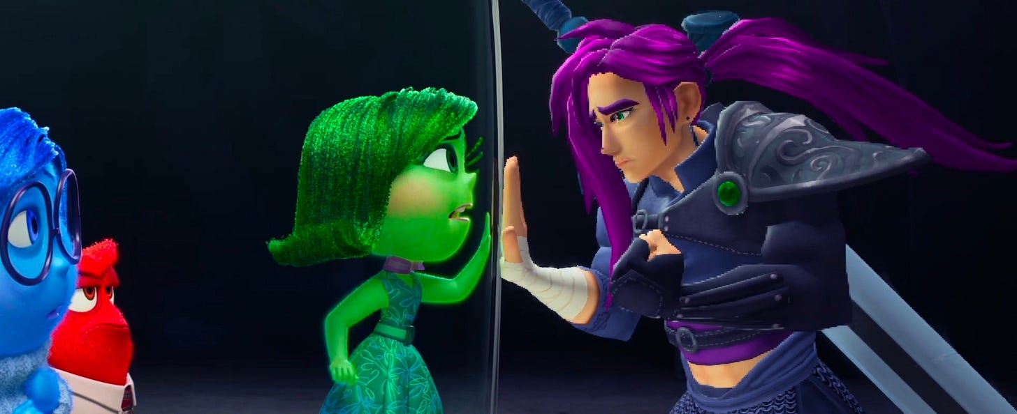 The secret origins of Inside Out 2's video game crush, Lance Slashblade